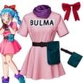 thumbnail image 2 of Disfraz de Bulma de Anime para cosplay, vestido rosa, ropa para adultos, uniforme Kawaii para chicas, traje de fiesta de máscaras de carnaval, 2 of 5