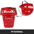 thumbnail image 4 of VEVOR 6 Pcs Chariots de Magasin, Panier de Courses en Plastique avec Roues, Paniers de Courses Rouges avec Poignées, Ensemble de Paniers de Courses Portables pour Magasin de Détail, 4 of 9