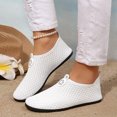thumbnail image 3 of Unisex Solid Color Water Shoes Flat Breathable Lightweight Wading Shoes Quick Drying Non Slip Sneakers White Size 7, 3 of 6