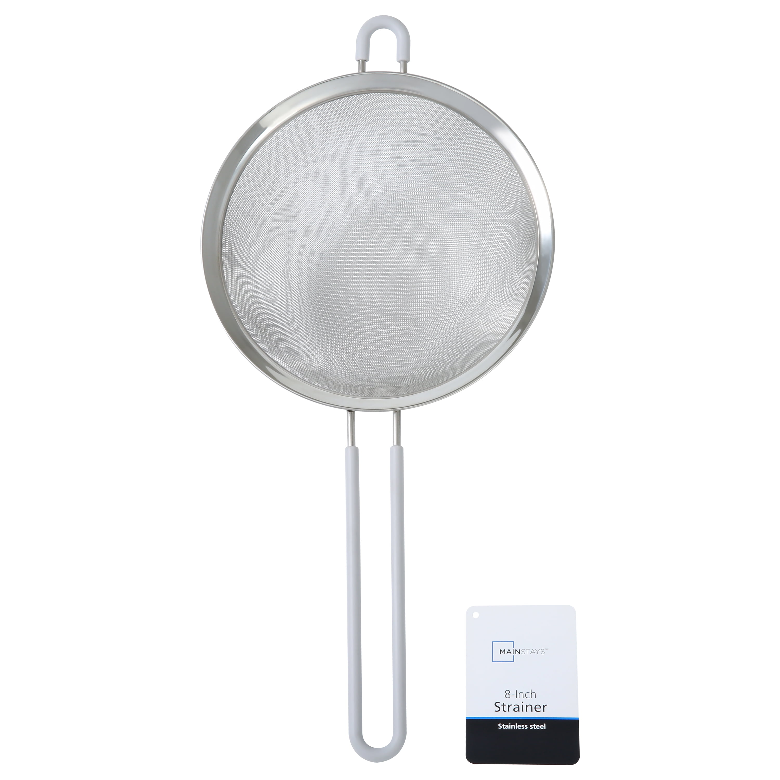 Mainstays 8 in Stainless Steel Fine Mesh Strainer, Silver