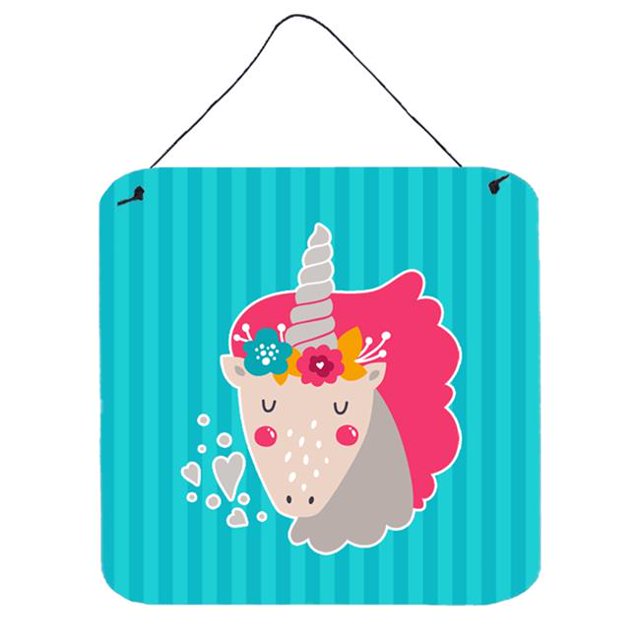 Unicorn Blue Stripes Wall or Door Hanging Prints