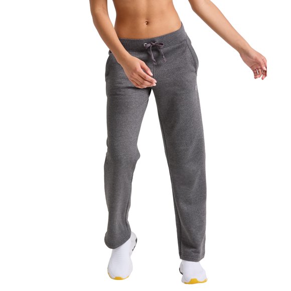 Champion Women's Fleece Open Bottom Pant, Granite Heather, Small