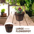 thumbnail image 3 of SKISUNO 1Pack Patio Container Rustic Wood Flowerpot Coffee Gardeners, 3 of 8