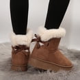 thumbnail image 2 of New Bow-knot Snow Boots Winter Plus Velvet Warm Thick-soled Ankle Boots For Women Simple Daily Leisure Cotton Shoes, 2 of 6