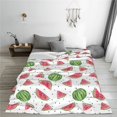 thumbnail image 5 of Cauagu Hand Drawn Watermelon Pattern Flannel Bed Blankets,Fleece Blanket Comfortable Air Conditioning Blanket for Sofa Bed Travel Couch & Living Room -50"x40", 5 of 8
