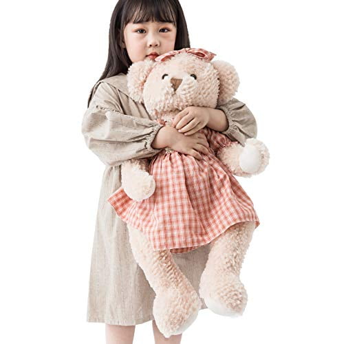 Oitscute Big Baby Teddy Bear with Cloth Cute Stuffed Animal Soft Plush Toy 25" (Red&Pink)