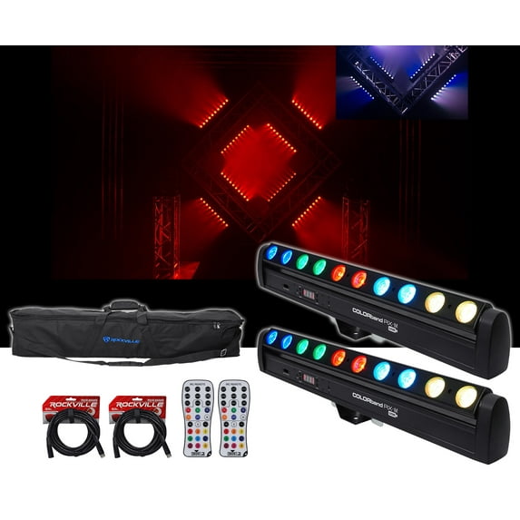 (2) Chauvet DJ Colorband Pix M USB Moving D-Fi Strip Lights+Bag+Cables+Remote