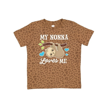 

Inktastic My Nonna Loves Me with Sloth and Hearts Gift Toddler Boy or Toddler Girl T-Shirt