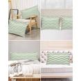 thumbnail image 6 of Hokiten Pillow Cases Queen Size Set of 2, Couch Pillow Covers, Sage Green Satin Pillowcases with Zipper for Hair/Skin, Pillow Protector Cover, Modern Abstract Waves Water Ripple Striped 20x30 Inches, 6 of 6