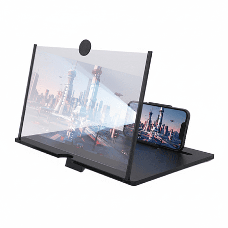 10" Screen Amplifier for Cell Phone, 3D HD Amplifier Projector Horizontal Screen Enlarger for Movies, Videos, Foldable Cell Phone Stand with Screen Amplifiers, Supports All Smartphones