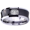 thumbnail image 2 of Tungsten Masonic 32 Degree Freemason 8mm Brushed Black Polished Concave Men Ring, 2 of 2