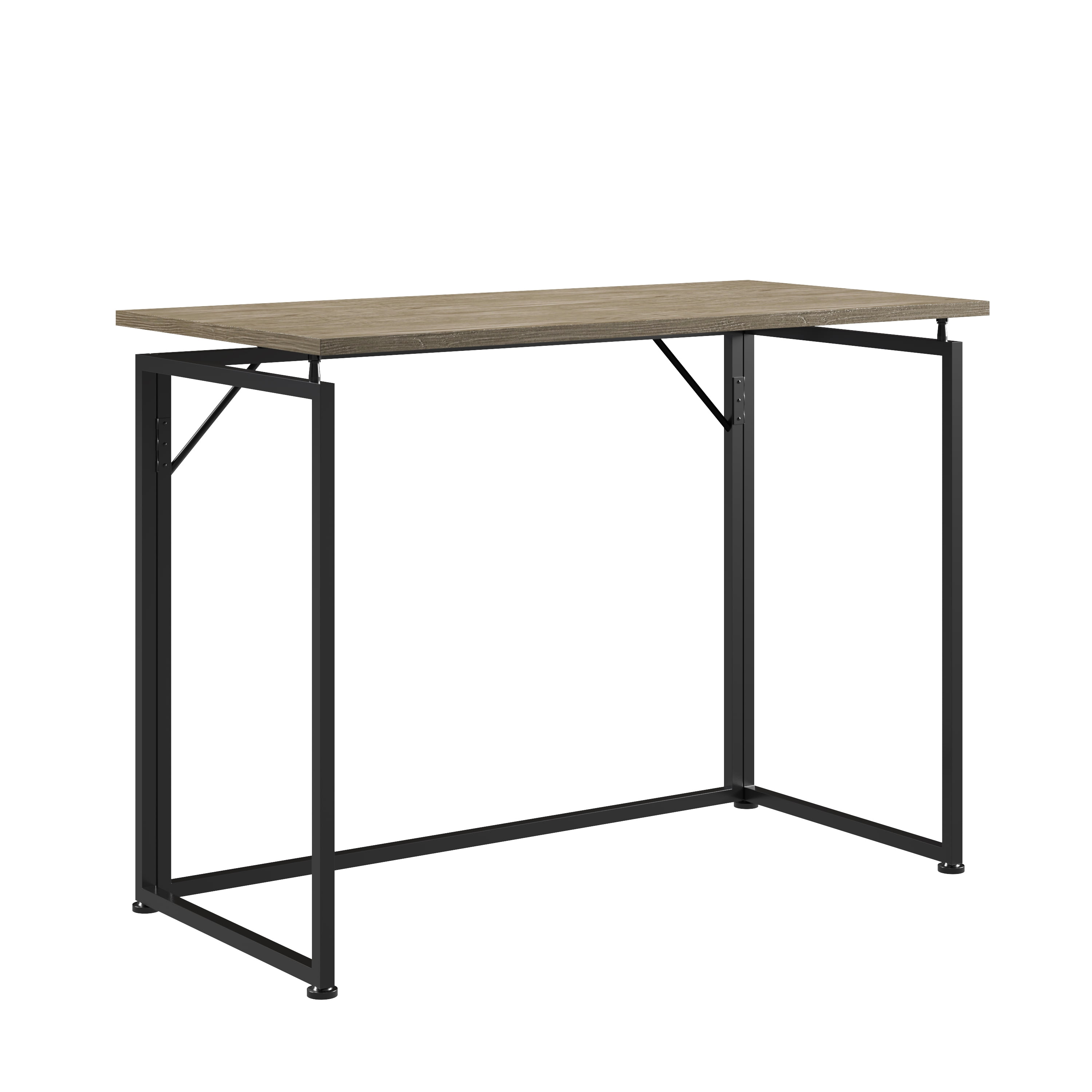 Space Saving Folding Desk, Steel Frame No Assembly Foldable Workstation, Portable Collapsible Computer Desk for Bedroom Dorm Small Spaces