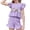 Purple, variant on Cethrio Girls Summer Outfit Sets, Casual Flutter Sleeve 2 Piece Fashion Kids Clothing sets Hot Pink Size 8