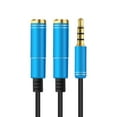 thumbnail image 2 of Cable divisor de audio de 3,5 mm macho de 3,5 mm a 2 puertos hembra de 3,5 mm con micrófono Adaptador de cable auxiliar de extensión de 3,5 mm, 2 of 8