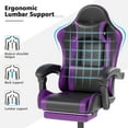 thumbnail image 4 of Gaming Chair with Headrest and Lumbar Support, Ergonomic High Back Office Chair, Racing Style Executive Computer Desk Chair, Leather Adjustable Swivel Task Chair for Home Office (Purple), 4 of 16