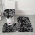 thumbnail image 2 of 3pcs Bath Rugs Set, Non-Slip Bathroom Rug, Toilet U-Shape Mat, Toilet Lid Cover Pad, Bathroom Decor, Shower Curtain Sets for Bathrooms, 2 of 5