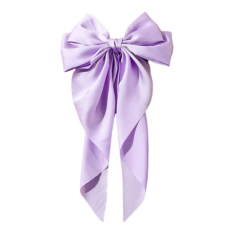 Pearl Hair Bow Clip Blue Purple