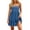 Blue, variant on Tqcoqu Women's Adjustable Spaghetti Strap Backless Dresses,Tiered Ruffle Mini Dress with Pockets,Black Women's S-XXL