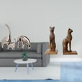 thumbnail image 2 of Conjunto de figuras de cerámica de y gato egipcio, colección única de esculturas de animales para el hogar, la oficina, estante, sujetalibros, 2 of 8