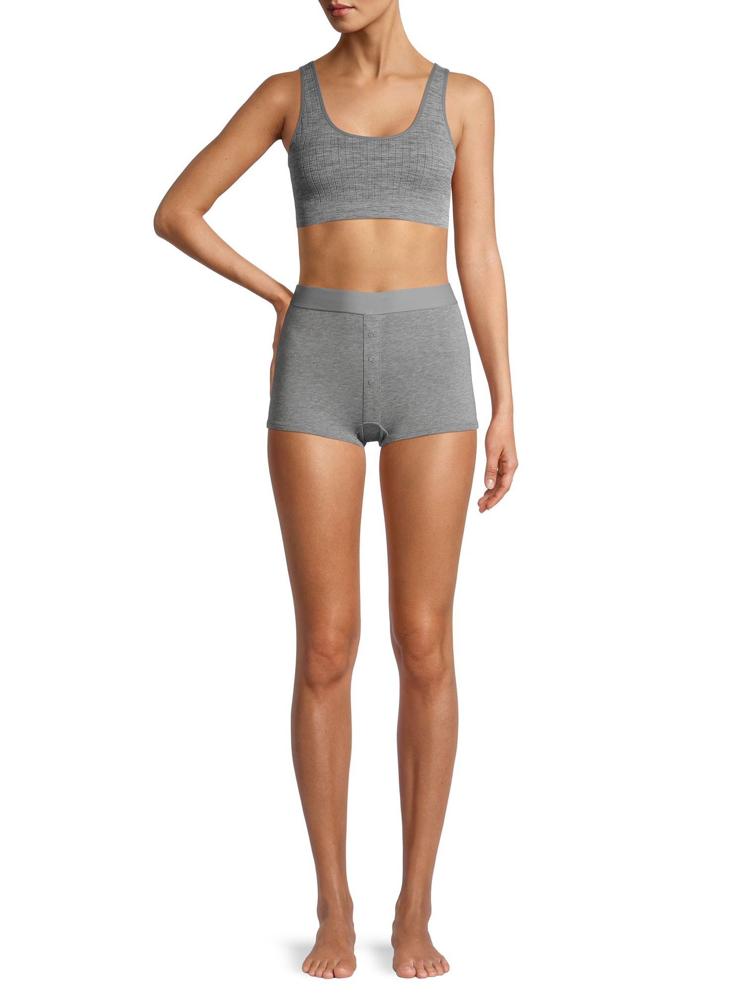 No Boundaries Juniors' Seamless Scoop Neck Bralette, 2-Pack