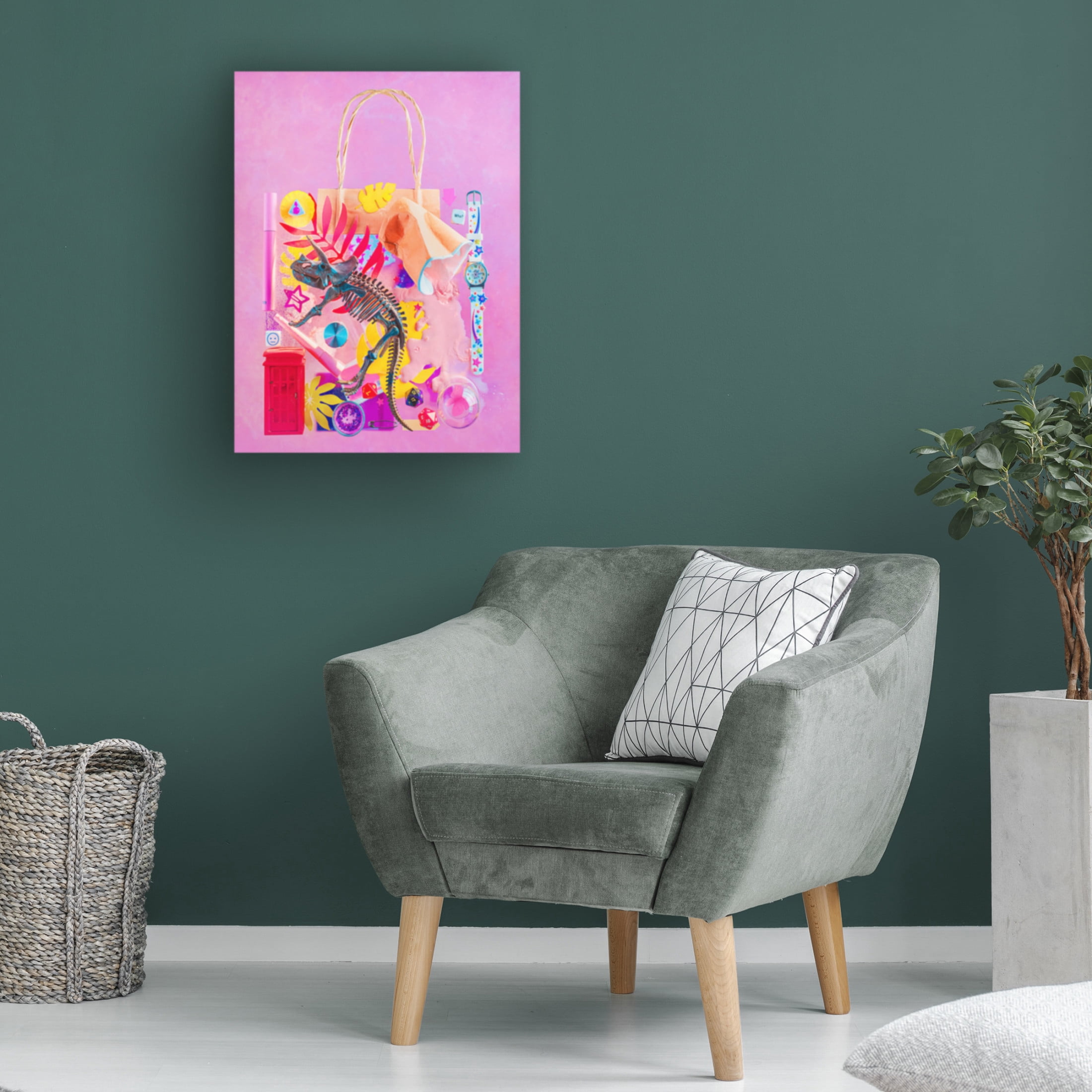 Canvas Wall Art - Dina Belenko 'Time Traveler Bag' Wall Art for Living Room, Bedroom, or Office Décor by Trademark Fine Art - 35 x 47 Inches