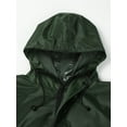thumbnail image 5 of TiaoBug Mens Long Sleeve Rainsuit Hooded Jumpsuit Coveralls Motorcycle Waterproof Rain Jacket Workwear Dark Green XXL, 5 of 7