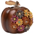 thumbnail image 4 of Northlight Solar Powered Floral Pumpkin Outdoor Fall Harvest Decoration - 7.25", 4 of 6