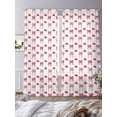 thumbnail image 3 of Pink Bow Cherry Sheer Curtains 96 Inch Length 2 Panels Set, Sweet Romantic Preppy Voile Window Treatment Semi Sheer Long Curtains Drapes for Bedroom/Living Room/Kitchen 52"x96"x2, 3 of 7