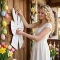 thumbnail image 3 of Easter Bunny Bow Decoration 15.7in Polyester Semi Dull Fabric Party Hanging Decor for Door Wall Wreath Accent, 7.8in Wide Rabbit Ear Bow for Spring Celebration, 3 of 5