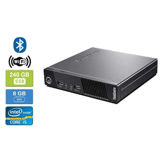 Remis à Neuf : LENOVO M73 Intel Core i5-4570T 8 Go 240 Go SSD Win 10 Pro Wi‐Fi Bluetooth HDMI
