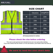 AWLYLNLL High Visibility Safety Vest for Men Women, Construction Vest with Reflective Strips and Zipper Front, Neon Yellow, X-Large
