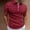 F-754Red, variant on ZHOGXU Men's Polo Shirt Short Sleeve Lapel Half Zipper Solid Color Stylish Comfortable Blouse For Casual Daily Wear,Black,L