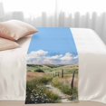 thumbnail image 2 of Spring Landscape Bed Runner for Queen Size Bed, Pastoral Natural Green Grassland Blue Sky Soft Bedding Scarf Bedding Protector Slipcover Sofa Throw for Bedroom Hotel Guesthouse, 2 of 8