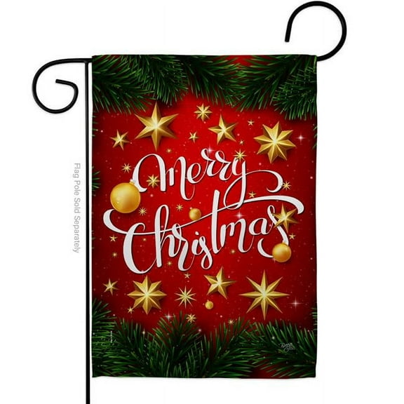 Breeze Decor G164219-BO Bright Christmas Garden Flag Winter 13 x 18.5 in. Double-Sided Decorative Vertical Flags for House Decoration Banner Yard Gift
