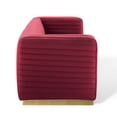 thumbnail image 4 of Modway Charisma Channel Tufted Performance Velvet Living Room Sofa in Maroon, 4 of 9