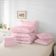 thumbnail image 6 of jejeloiu Ribbon Bow Tie 7pcs Bedding Comforter Set,Cute Bowknot Princess Dress Queen Bedding Sets,Pink Bowtie Queen Sheet Sets For Girls Teens,Luxury Bedroom Decor Reversible, 6 of 8