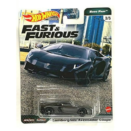 Hot Wheels Premium Fast & Furious Lamborghini Aventador Coupe (Black) Euro Fast 3/5