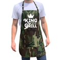 thumbnail image 1 of ApronMen, Funny Aprons For Men - King of the Grill - 100% Cotton with Pockets Green Camo, 1 of 6