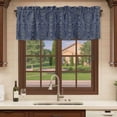 thumbnail image 6 of Navy Blue Curtain Valances for Windows, Kitchen Valance Window Treatments Panel 2 Pack, Boho Vintage Ethnic Tribe Abstract Art Rod Pocket Short Curtains for Bathroom Bedroom 54 x 18 Inch, 6 of 8