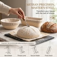 thumbnail image 6 of Sourdough Starter Kit for Beginners, 22PCS Sourdough Bread Baking Kit with 9” & 10” Banneton Proofing Baskets, Starter Jar with Thermometer & Aluminum Lid, Lame, Dough Mat, Bread Bags, 6 of 10