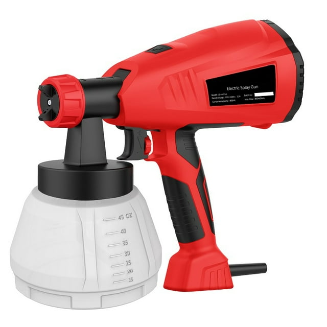 Pistola pulverizadora eléctrica HVLP de 1300 ml con 3 boquillas y 3 patrones, 2 papeles de filtro, p CACAGOO Pulverizador de pintura