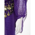 thumbnail image 5 of TiaoBug Kids Girls Belly Dance Outfits Halter Top Harem Pants Indian Carnival All Set Purple 11-12, 5 of 7