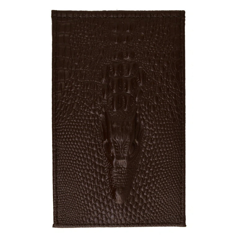 Branded Men Women Genuine Leather Crocodile Head Wallet Dark Brown Multi Card Organizer
