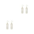 thumbnail image 3 of MLINS 2 Pairs  Simple Style Earrings Copper Shell Eardrop Creative Rectangular Earrings Personality Stylish Ear Ring for Women Wearing White, 3 of 8