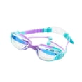 thumbnail image 4 of Gafas de natación para niños, gafas de piscina con caja de almacenamiento, visión amplia, antivaho, de natación para niñas y niños. Verde púrpura, 4 of 8