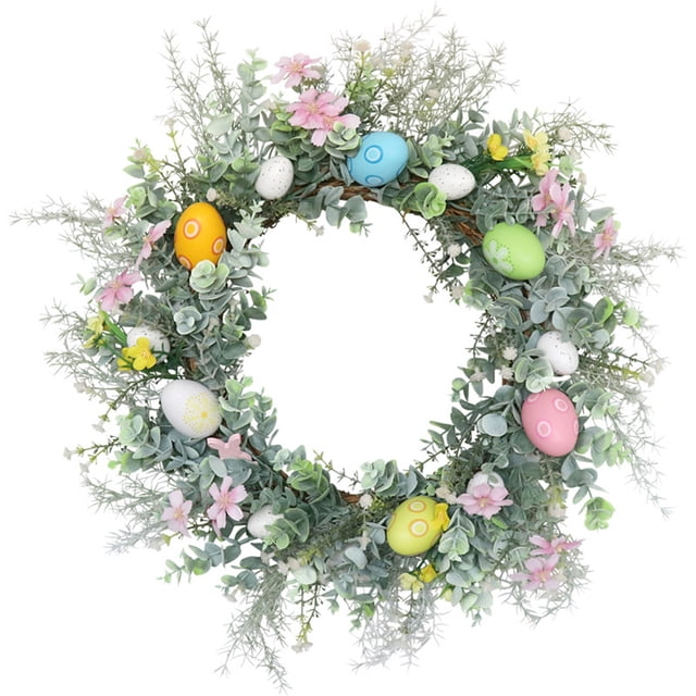 La entrega en el almacén está lo más comprimida posible Nueva decorativa de huevos de Pascua planta simulada decoración de puerta navideña colgante de pared 50 ANGGREK Otros