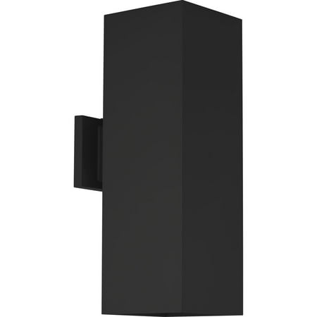 

6 Square Up/Down Wall Lantern Two-Light Modern Black Outdoor Wall Lantern with top lense