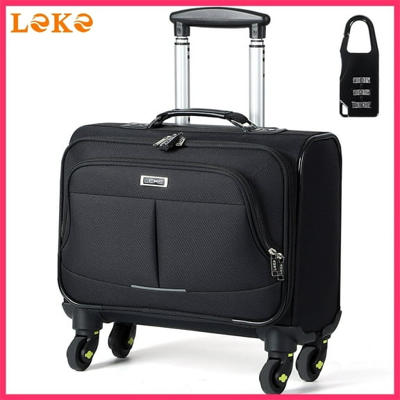 Lekesky Rolling Laptop Bag with Wheels, Rolling Briefcase for Women Fits Up to 15.6Inch Laptop Briefcase on Wheels,Quilted Black