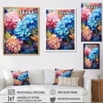 thumbnail image 4 of Designart "Vibrant Hydrangea Blossom In Blue And Orange II" Hydrangea Floater Framed Wall Art Prints, 4 of 5