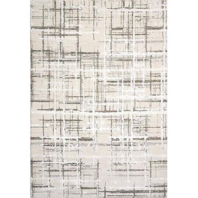 Dynamic Rugs TY694602110 5 ft. 3 in. x 7 ft. 7 in. Troya 4602 Rectangle Contemporary Area Rug - 110 Cream & Ivory